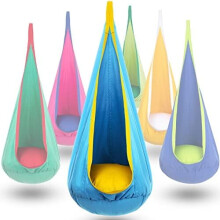 Y-STOP Kids Pod Swing Seat with Inflatable Pillow Blue