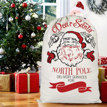 Julklappsförpackning i canvas, stor Burny-påse med