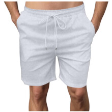 Shorts for Men Casual Solid Summer with Pockets Drawstring Middle Waist Sport Short Pants S-3XL