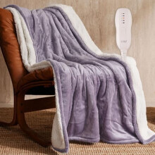 Heated Blanket 50"x60", ETL Certified, Flannel, Machine Washable, 5 Heat Levels, 3H Auto-Off, Overheat Protection, Purple – Compatible with US