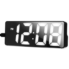 FRCOLOR LED Electronic Alarm Clock Large Digit Sunrise Office Student Black