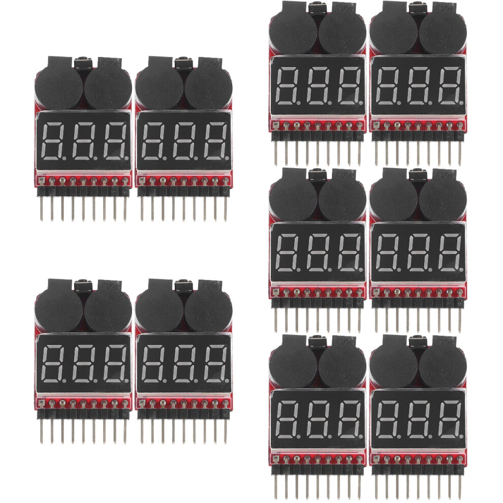 Frcolor 10 Pcs Battery Voltage Tester Lipo Battery Voltage Tester Monitor Low Voltage Buzzer Alarm 9338982627566