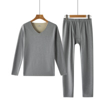 Warme flanellen pyjamaset voor dames met V-hals, dikke fleece nachtkleding met lange mouwen, comfortabele pluche loungewear L-4XL, zachte pyjama voor