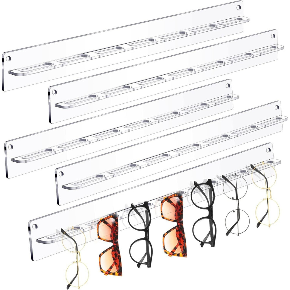 Wall Mounted Acrylic Sunglasses Organizer for Multiple Glasses Transparent Eyeglass Storage Stand, Ideal for Bedroom or Living Room Display