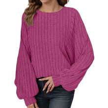 Damenpullover, kuschelig, Oversize, weich gestrickt, langärmelig, lässiges Tunika-Top für Herbst und Winter, bequeme Loungewear