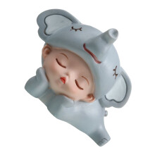 FRCOLOR Miniature Figurine Resin Elephant Vivid Cake Ornaments Animal Party Baby Light Grey