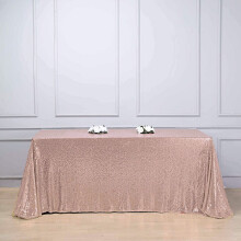 Rechteckige Pailletten-Tischdecke, rosa, 90 x 132 Zoll