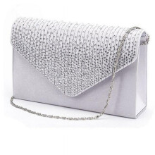 Crossbody Bags for Women 2025 Ladies Large Evening Satin Diamante Ladies Clutch Bag Party Envelope Bag Silver