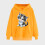 Gelber Damen-Langarmhoodie mit Herzmuster 2