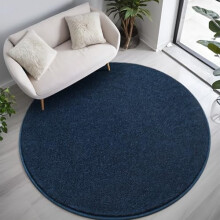 Navy Blue Round Area Rug 4x4 ft Ultra Soft Memory Foam
