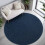 Navy Blue Round Area Rug 4x4 ft Ultra Soft Memory Foam 1