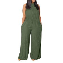 Salopetă casual pentru femei Lulshou, cu croi larg, solidă, lejeră, pentru vară, verde XXL, compatibilă cu lulshou