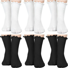 Chaussettes Tabi en coton à orteils séparés pour hommes et femmes, 6 paires