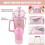 Stanley Cup Accessories Pink Silicone Bow Straw Topper Boot 4