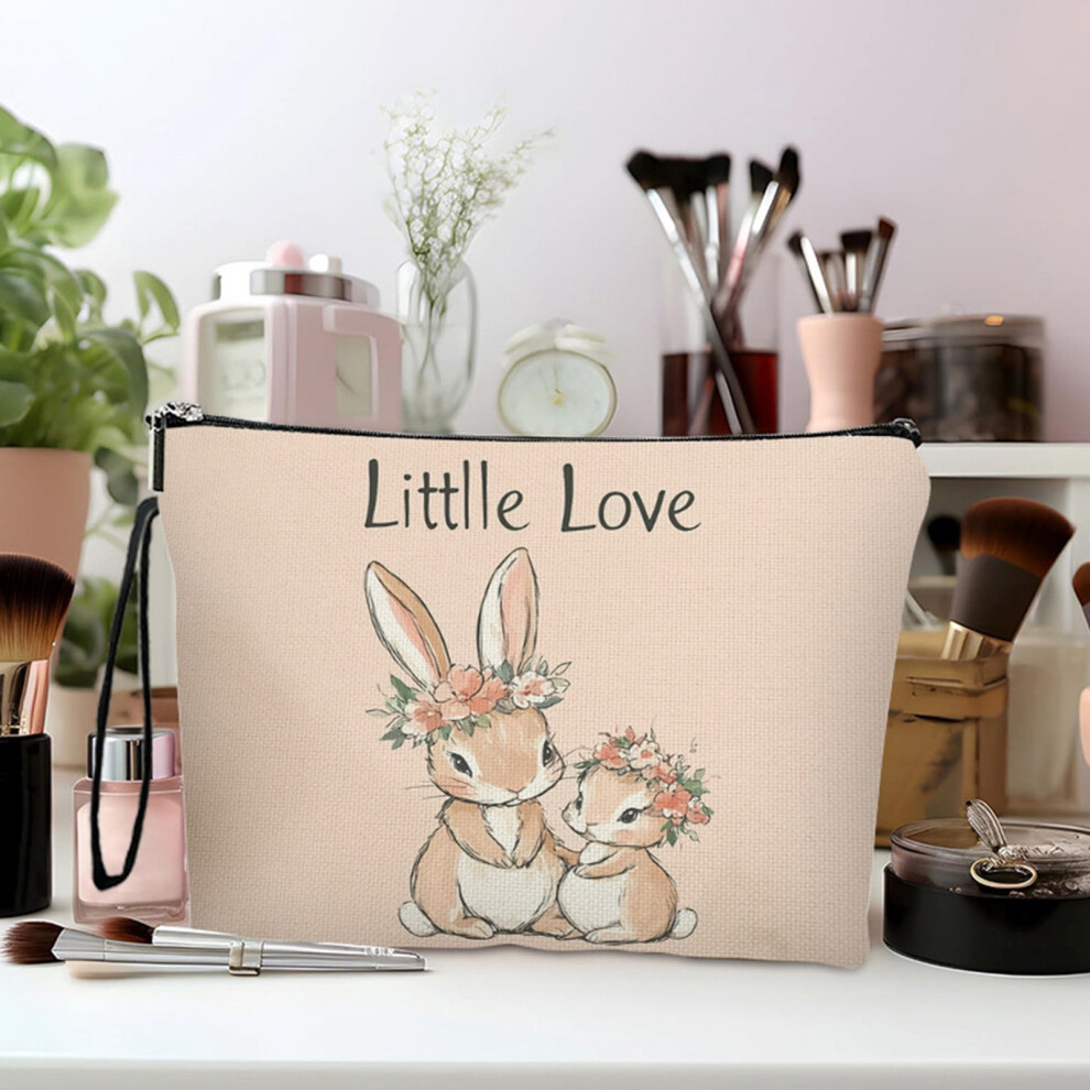 Easter Bunny Makeup Bag â 9.8x6.7in Foldable Travel Organizer, Anti-Skid Zipper, Portable Cosmetic & Accessory Pouch