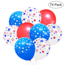 FRCOLOR stjerne lateksballonger patriotiske 74 stk