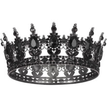 Rhinestone Queen Crowns & Tiaras for Women – Bridal, Prom, Birthday, Costume Party Hair Accessories – Compatible with Full Round Headwear