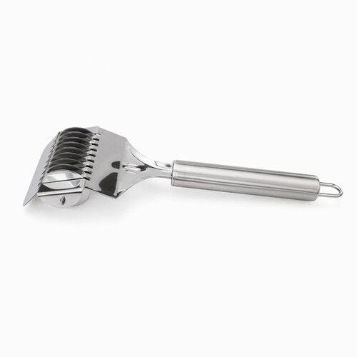 Noodle Maker Silver Lattice Roller Docker Cutter 21.5x7.5x3In for Baking 1Pcs 2