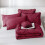 Dark Red Cal King Comforter Set with Pintuck Design 7-Piece 7