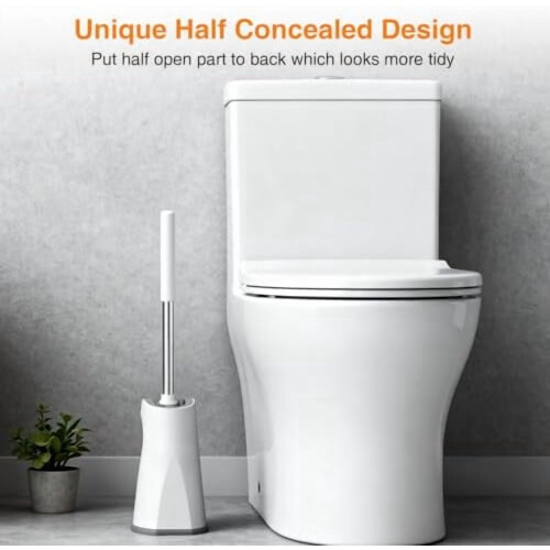 Toilettenbürsten- und Halterset mit gebogenen Borsten 1