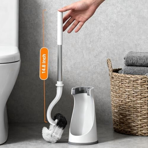 Toilettenbürsten- und Halterset mit gebogenen Borsten 2