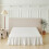 Saia de cama tamanho casal branca com babados e queda de 56 cm (22 polegadas). 4
