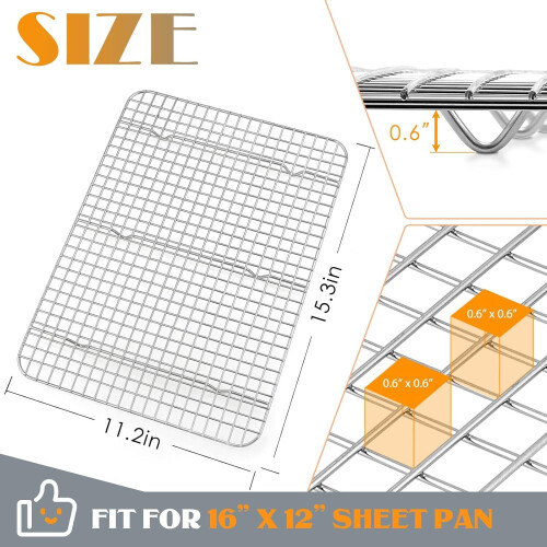 Ensemble de 2 grilles de refroidissement en acier inoxydable 1