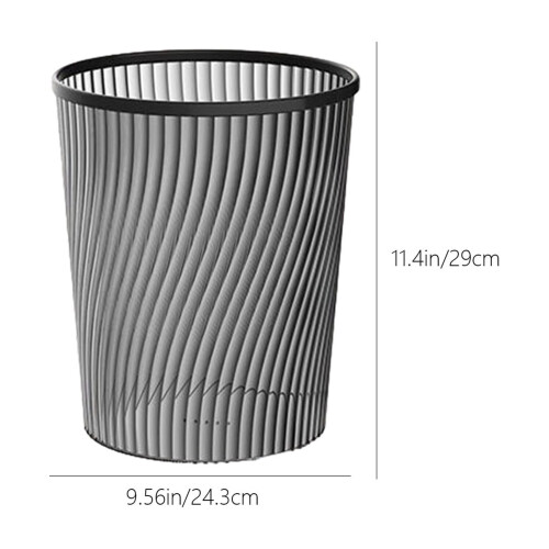 Lixeira vertical translúcida de grande capacidade com anel de pressão em ABS, elegante, para casa e escritório, 15L, 11,4 x 9,56 polegadas, ideal 2