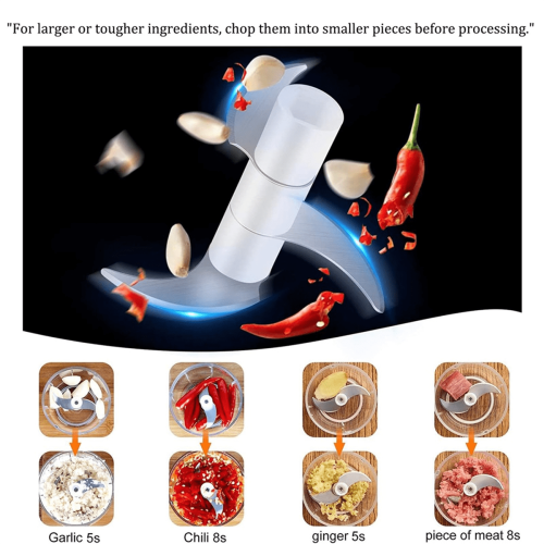 Electric Mini Food Chopper Rechargeable Small Processor Agitator A 2