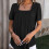 Γυναικεία καλοκαιρινή μπλούζα με τετράγωνη λαιμόκοψη και ζαρωμένα μπροστινά 4