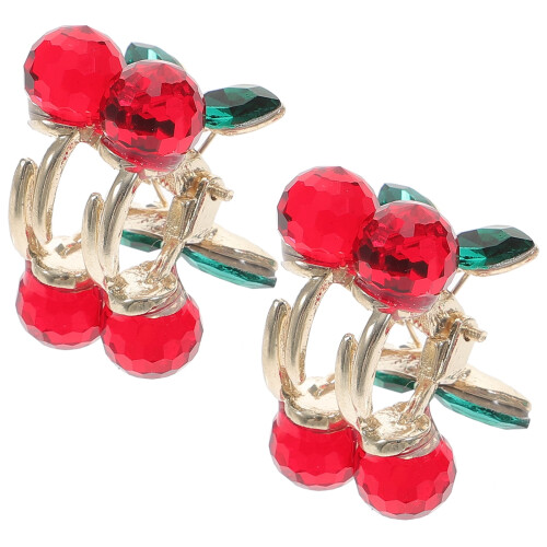 Pinces à cheveux cerise – Alliage, lot de 2 1