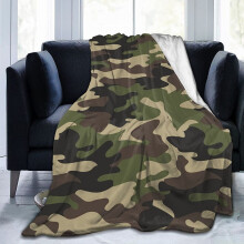 Military Camouflage Throw Blanket Ultra Soft Warm All Season Green Camo Decorative Fleece Blankets for Bed Chair Car Sofa Couch Bedroom 80"X60"