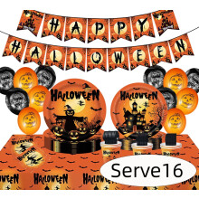 Halloween papierové taniere poháre obrúsky obrusy balóny
