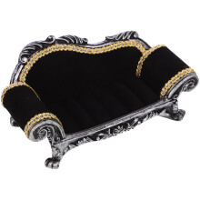 Organizador de sofá preto para casa com elegante compartimento para brincos e uso multifuncional.