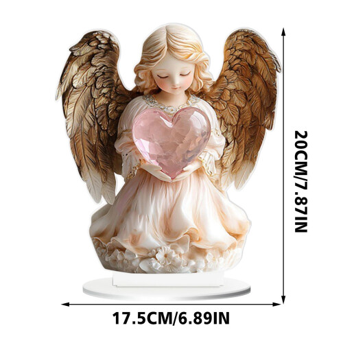 Elegant engelbøn akryl skrivebordsornament 2
