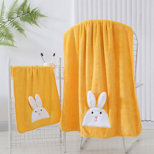 Σετ 2 πετσετών μπάνιου Elainilye Bunny, εξαιρετικά μαλακή και απορροφητική πασχαλινή 1