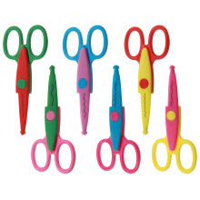 Set di 6 forbici multiuso con impugnatura a due dita, 13,5 x 6 cm, per cucito, lavori creativi e uso quotidiano - Multicolore
