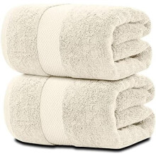 Elefántcsont színű fürdőlepedők, 650 g/m², 35x70 hüvelykes, puha, nedvszívó