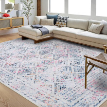 Boho vintage koberec s poškrábaným povrchem, 1,8 x 2,7 m