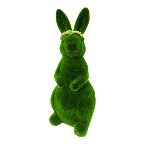 Easter Bunny Decor Green Flocked Ornament 9.8 Inch 1