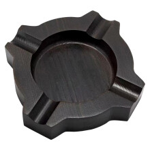 Cenicero de madera de nogal con soportes para puros y base estable. Elegante accesorio para fumadores, ideal para uso en interiores y exteriores.