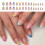 Unhas postiças curtas em formato amêndoa – 1 conjunto 2