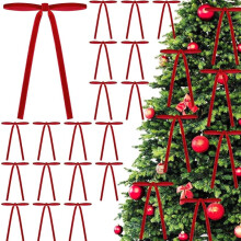 Conjunto de 24 enfeites de Natal em veludo, 12,7 x 17,8 cm, feitos à mão, para pendurar em guirlandas e árvores de Natal, ideais para decoração