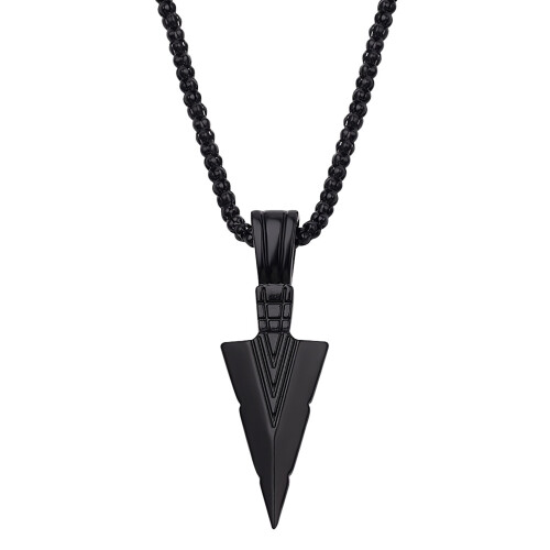 2 τεμάχια κολιέ με κρεμαστό κόσμημα Arrowhead για άνδρες, vintage κράμα αλυσίδας, κολιέ με