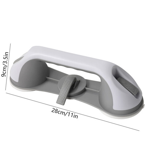 Shower Grab Bar Suction Cup 12 inch Gray 1 Pack 2