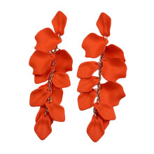Boucles d'oreilles pendantes à pétales et pompons style bohème, en acrylique, longues, en forme de fleur, accessoire de bijoux, cadeau