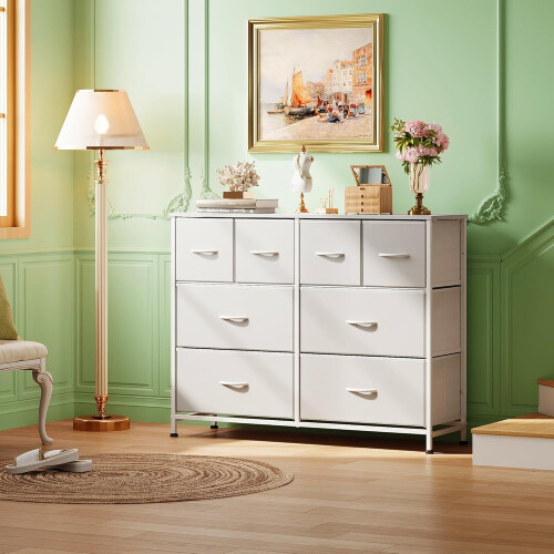 EDX8Drawers Υφασμάτινη συρταριέρα, Αποθήκευση ρούχων, Ανθεκτική βάση τηλεόρασης, για 2