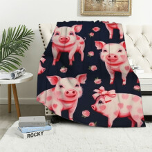 Couverture rose cochon ultra douce, micro-moelleuse et confortable, plaid en flanelle, cadeau pour lit, canapé, avion/salon