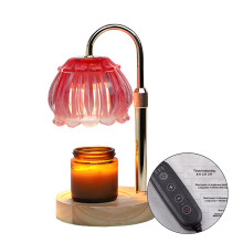 HIBIBUD Wax Melt Warmer,Timed Dimming with 2 Free Bulbs Candle Warmer Lamp with Timer,Solid Wood Base Wax Burner,style9
