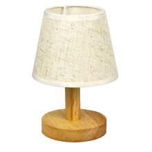 Lampe de table moderne en bois à intensité variable (7,87 po) avec abat-jour en tissu